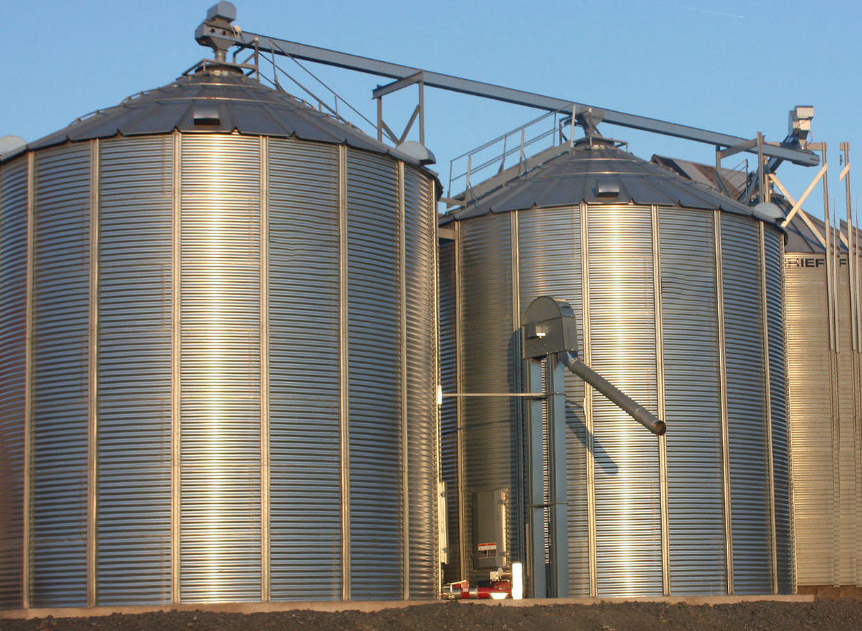 two grain silos