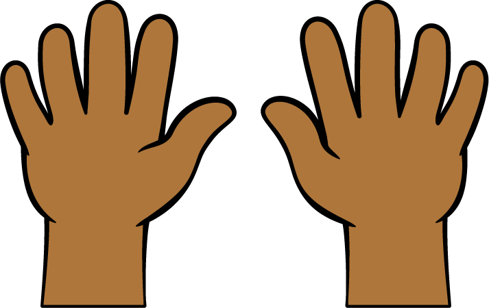 2 manos que muestran 10 dedos levantados en total.
