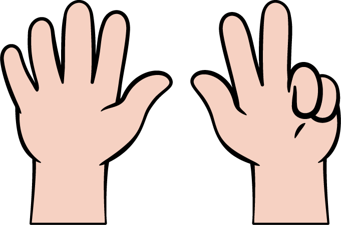Fingers showing 8.