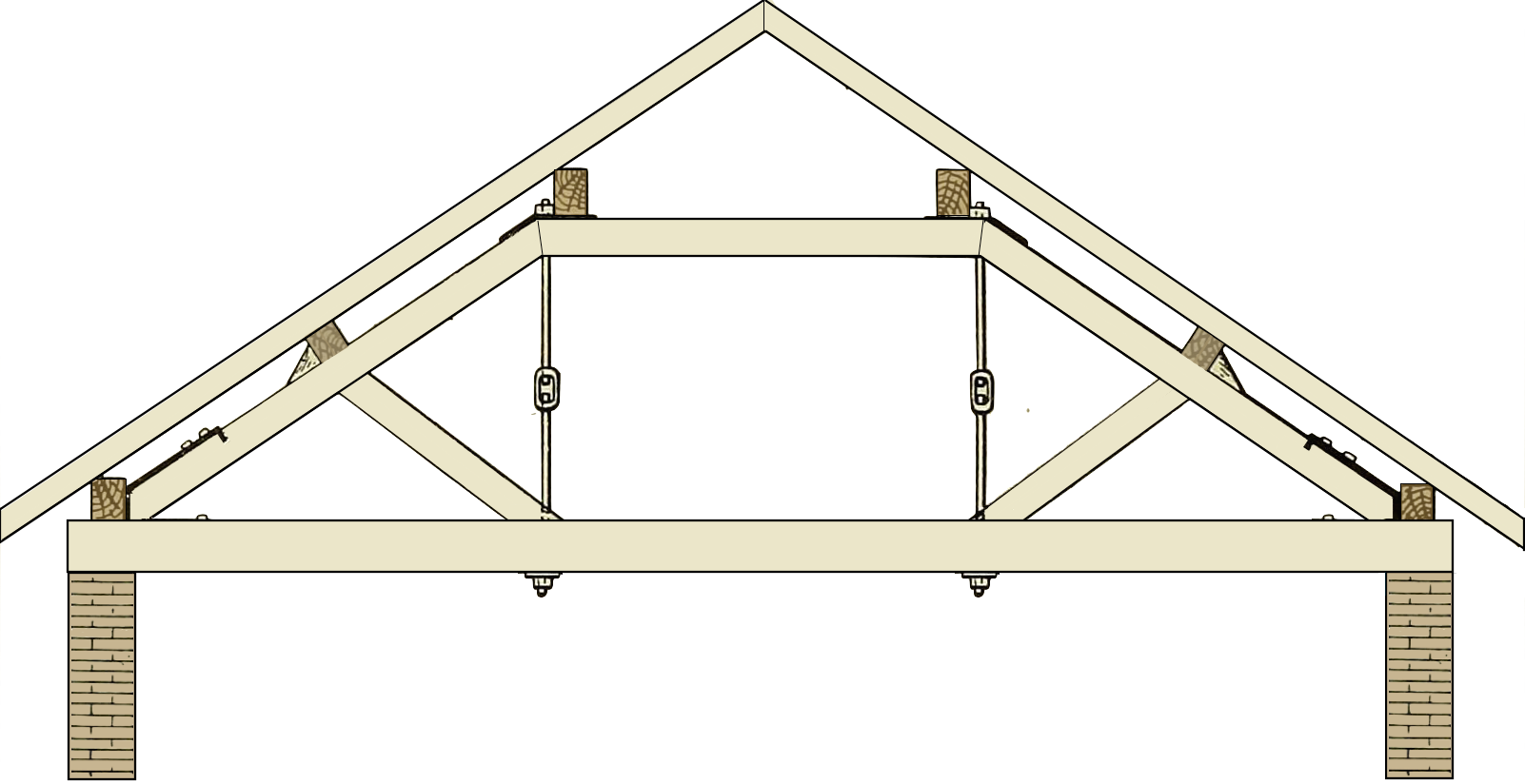 drawing of the structure of a roof. Please ask for further assistance.
