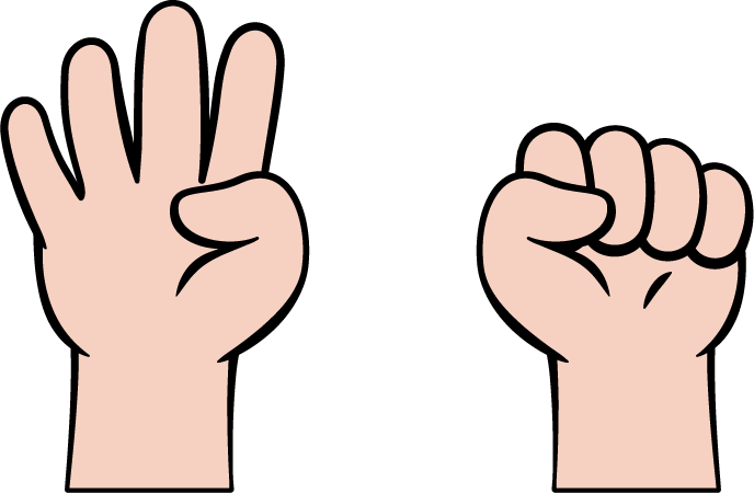 Fingers showing 4.