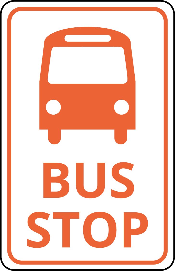 Illustration. Sign for a bus stop.