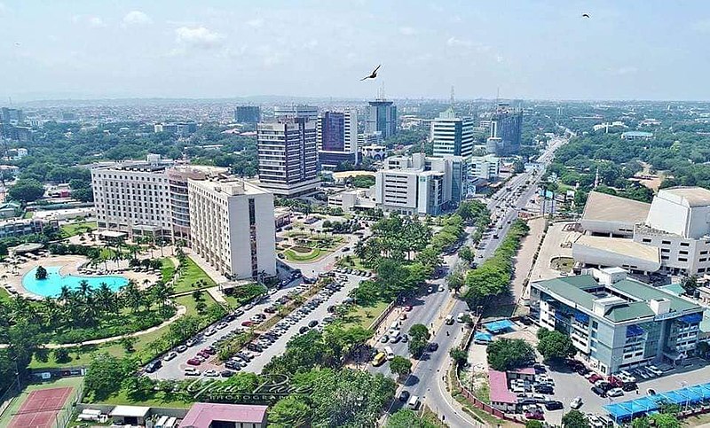 photograph of a city in Ghana