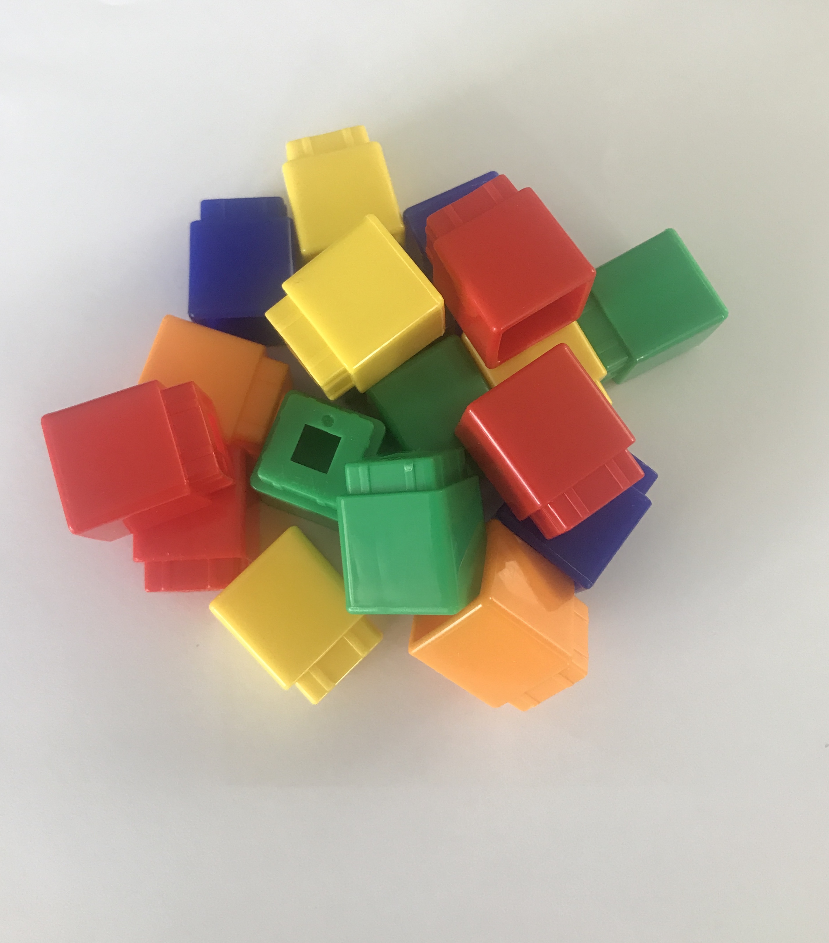 Pile of connecting cubes.