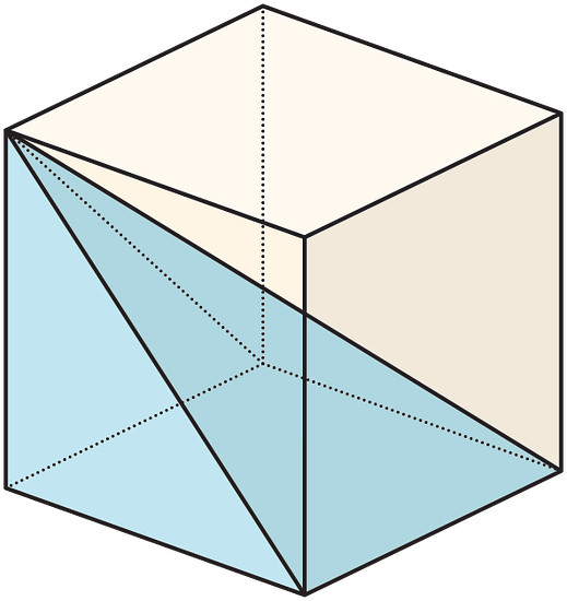 a cube is occupied by the pyramid that shares the base and a top vertex with the cube
