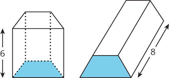 A trapezoidial prism is shown