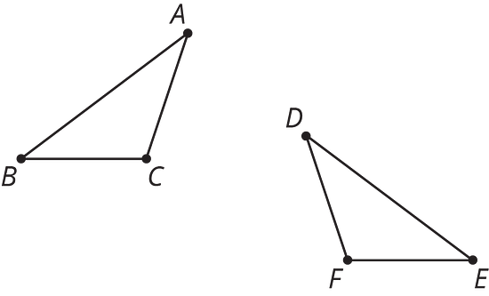 Triangles ABC and DEF are shown.
