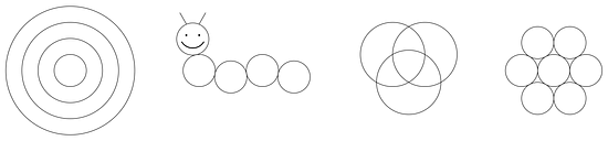 Different images are formed by multiple circles