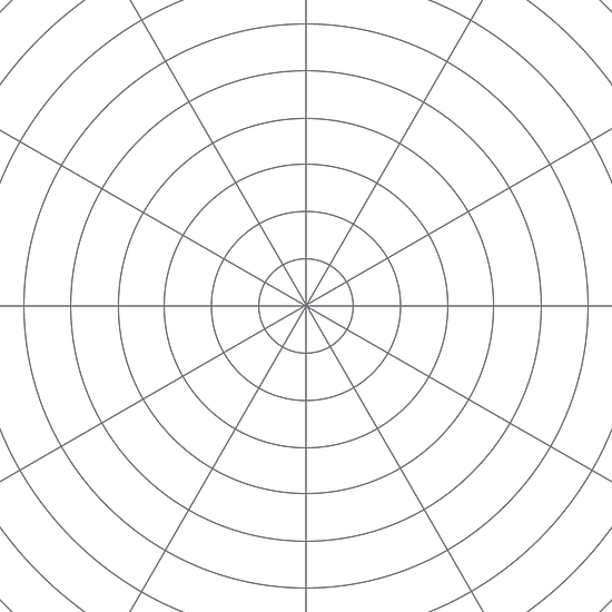 A blank circular grid