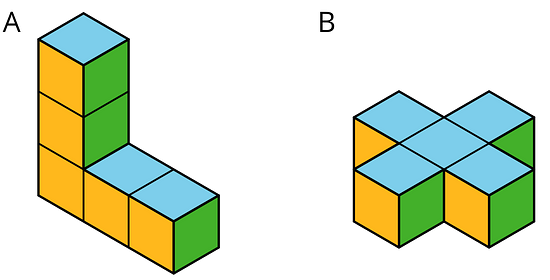 Different figures are formed by blocks