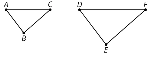 Corresponding triangles ABC and DEF are shown.