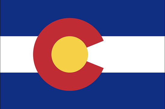 The Colorado flag is shown