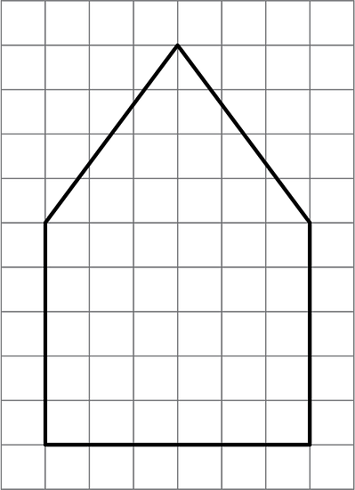A pentagon is shown on a grid