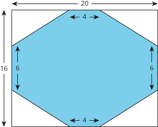 An octagon inside a rectangle