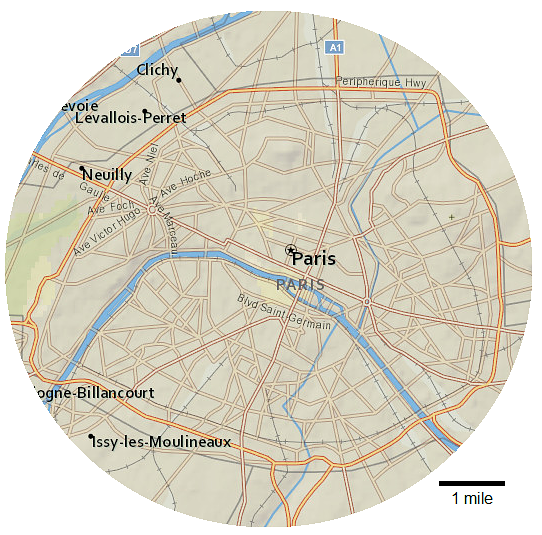 Im image of the map of Paris