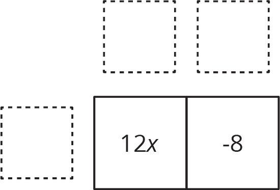 A diagram showing the distributive property