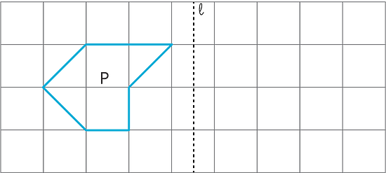 Figure P is shown on a grid next to line l.