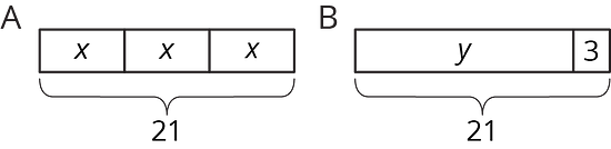 two tape diagrams are shown