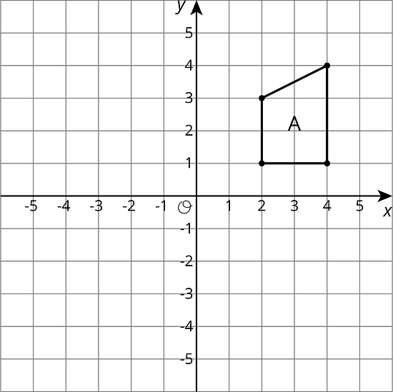 Quadrilateral A is shown on a grid