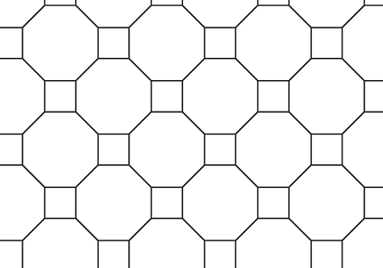 a repeating pattern of octagons and squares