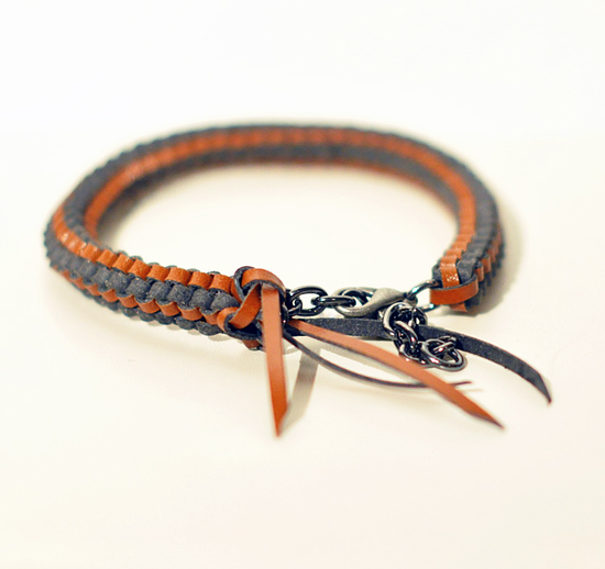 An image of a leather lanyard bracelet