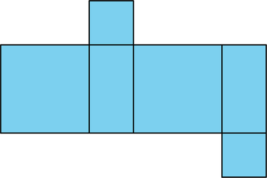 A figure is composed of squares and rectangles
