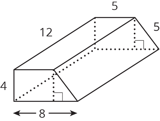 A trapezoidisl prism is shown.