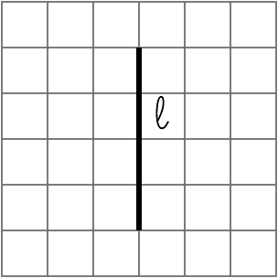 A line segment labeled l on a square grid. One endpoint is 4 units directly down from the other endpoint.