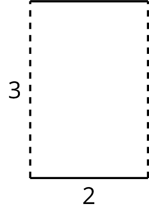 a rectangle with a height of 3 and a width of 2